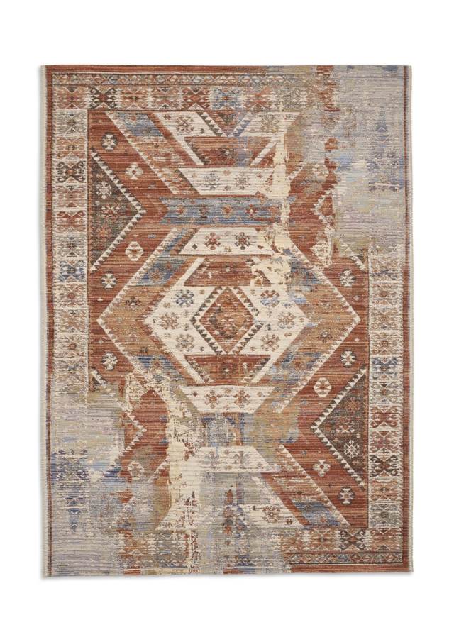 Quartz X054 Rust / Blue rug